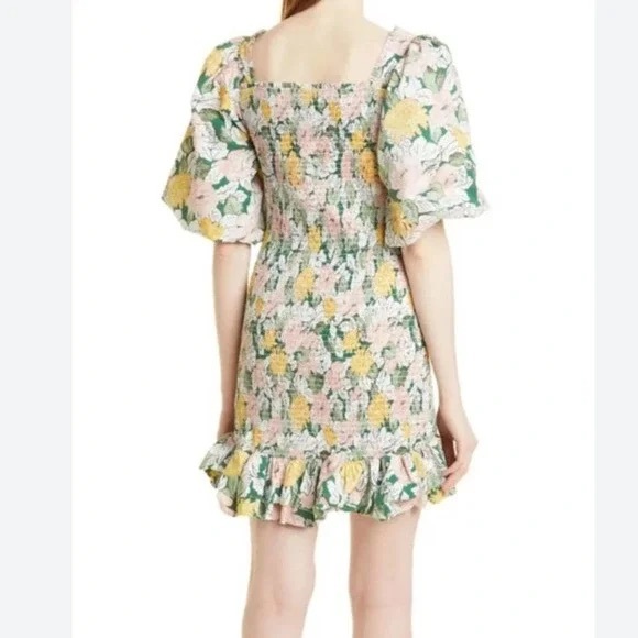 NWT byTiMo Festive Cotton Smocked Minidress Dandelion Floral Size Medium - Picture 4 of 8